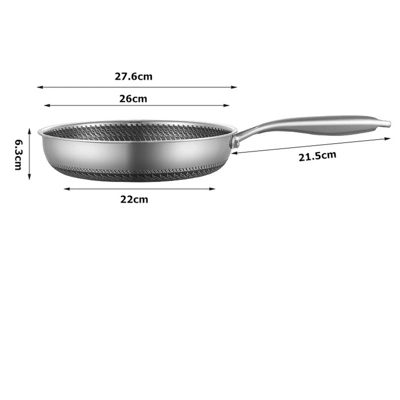 StoneCookware™ Honeycomb Stainless Steel Frying Pan with Lid